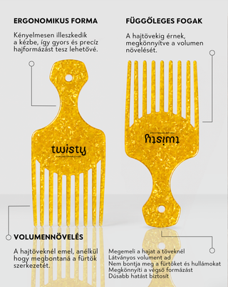Függőleges fésű a göndör haj volumenének növelésére és megemelésére Twisty - 2