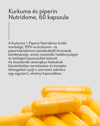 Kurkuma és piperin az emésztés és a máj támogatására Nutridome étrend-kiegészítő 60 kapszula - 3