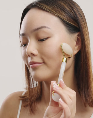 Uddo arcmasszázs henger fehér jádéval, amely csökkenti a szem alatti sötét karikákat és a duzzanatokat - 4