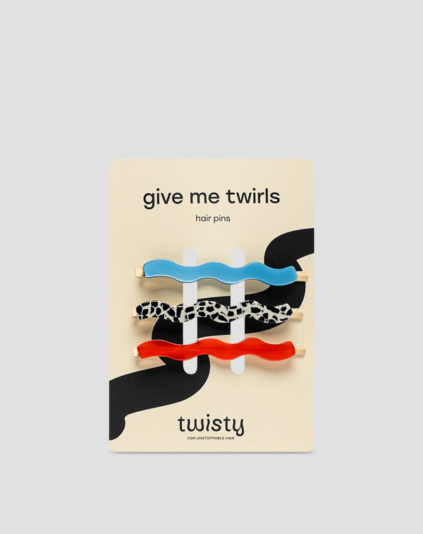 Twisty Hullámos széles hajtű készlet 3 db-os - márványszínű, kék, piros