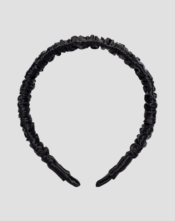 Selyem hajpánt 100% természetes selyemből fekete Twisty