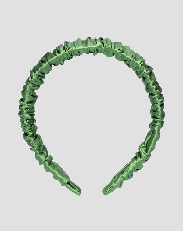 Selyem hajpánt 100% természetes selyemből zöld Twisty