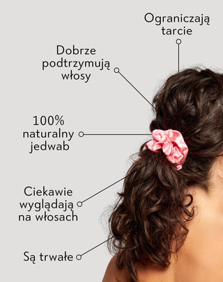 Twisty 100%-os természetes selyem hajgumi készlet - 3 db. rózsaszín, krém, fekete színű